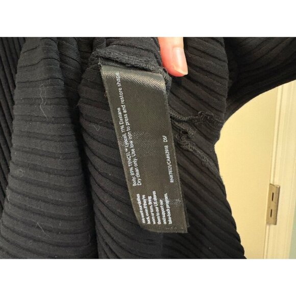 Eileen Fisher Women's Black Tencel Stretch Ribbed Mock Neckline Dress Size M - Picture 6 of 10